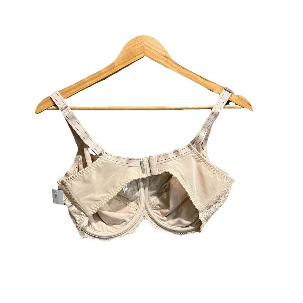 Chantelle Beige Rive Gauche Lace Full Coverage‎ Unlined Women's Bra Size 36DDD